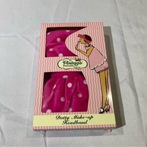 Vintage Cosmetic Company Pink Dotty Make-up Headband